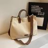Solid Color Large Capacity Canvas Bag for Women High Quality Light Luxury Concise Elegant Designer Crossbody Bag