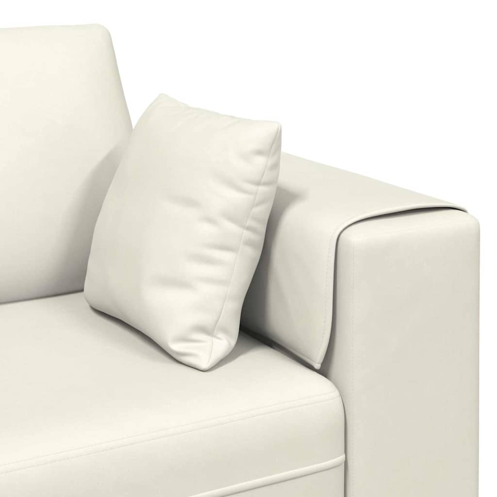 Cream Sofa 250 x 77 x 76 cm Velvet