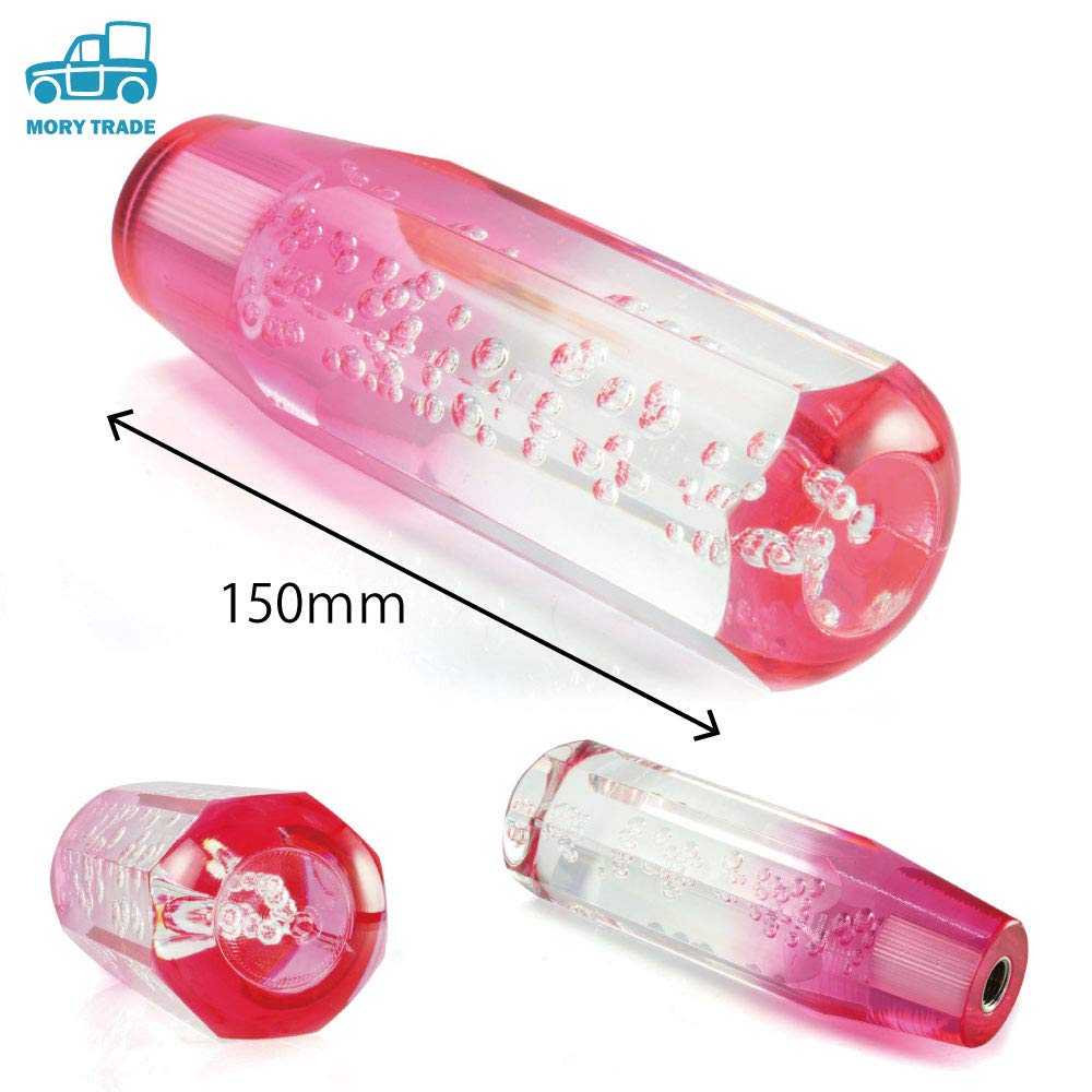 morytrade Shift Knob MT AT Shift Light Truck, Light Tiger, Clear, 5.9 inches (15 cm), Long (Clear x Red)