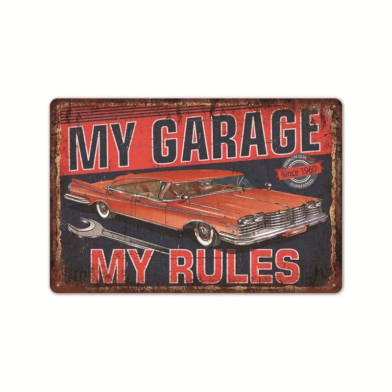 Garage Car Signs Vintage Metal Tin Sign Decor Repairing Car Tools Decorative Wall Plate Iron Crafts Tinplate Poster Rust Plaq