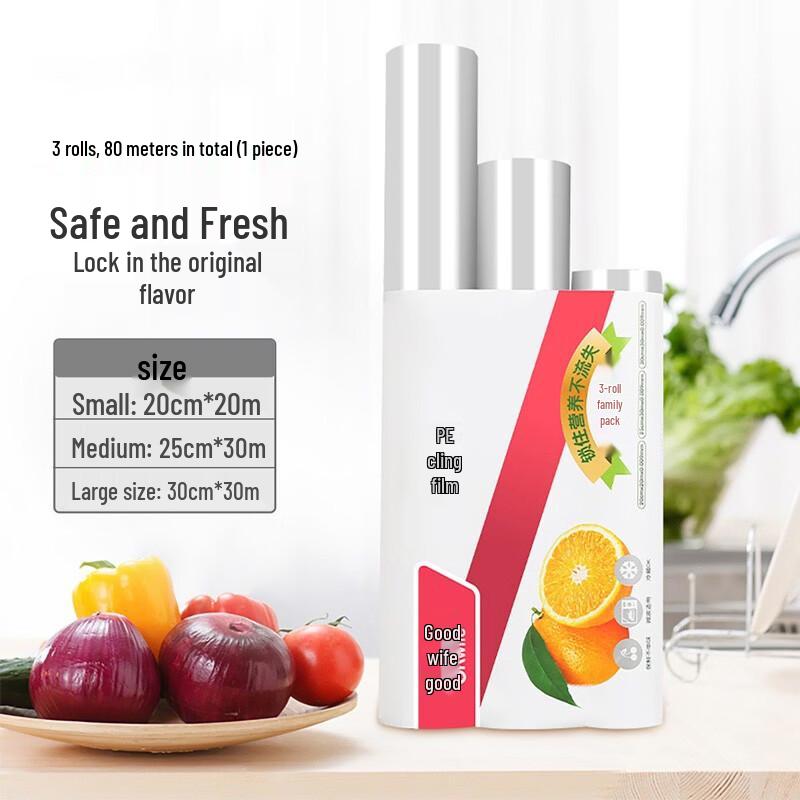 OKWIFE 3-in-1 Food-Grade PE Cling Film