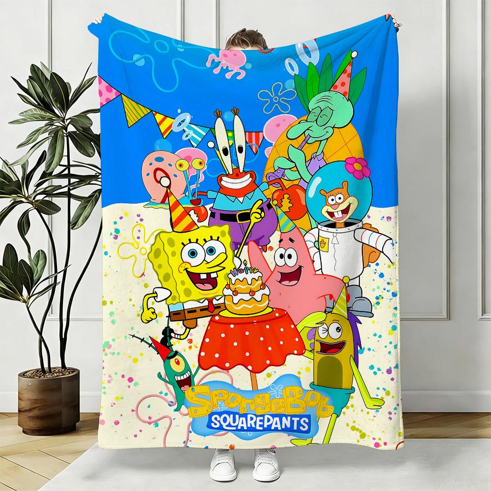 Flauschige Weiche Decken für Dekorative Sofadecke S-SpongeBobes Zuhause und Dekoration Karierte Sommerdecke Bettüberwurf auf dem Bett