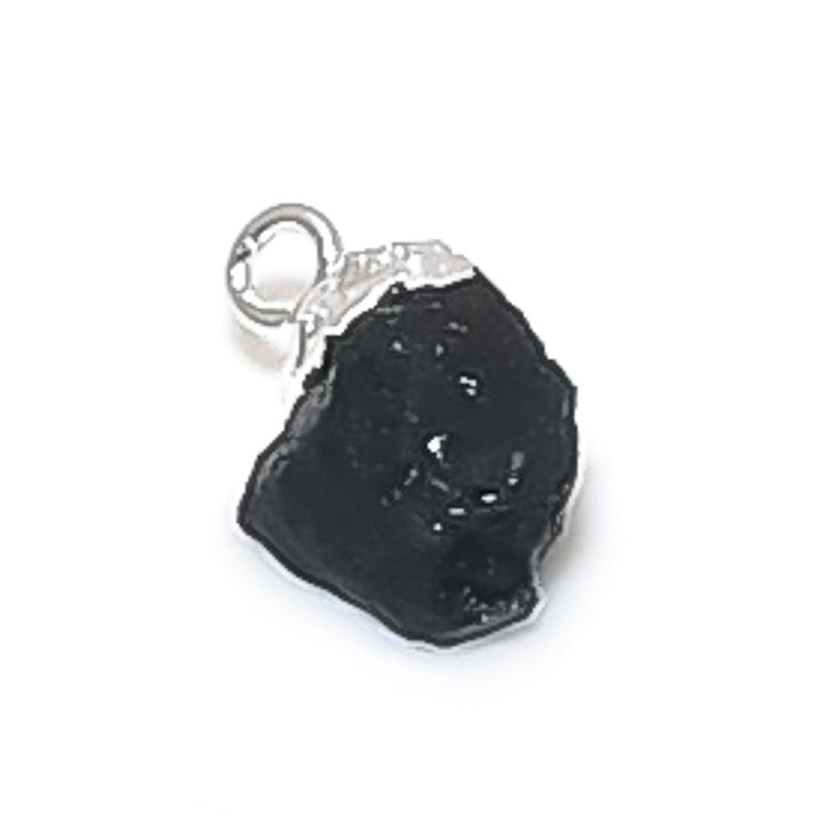 

Natural Black Tourmaline Rough 925 Sterling Silver Jewelry Pendant 0.59 T3j22