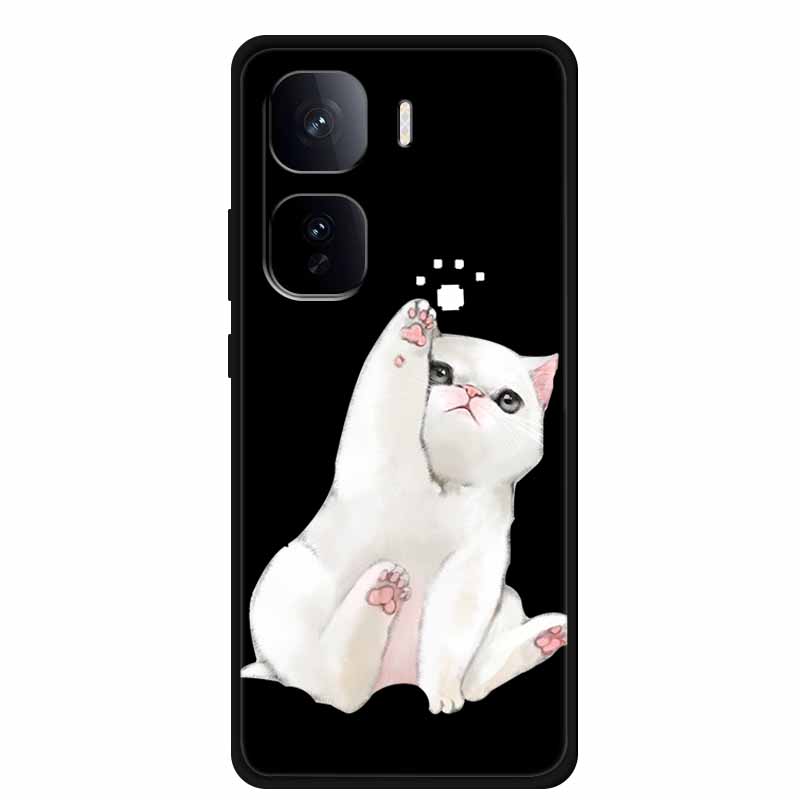 Black Silicone Case For Vivo iQOO Neo 10 Pro Plus Case Cartoon Coque Soft Back Cover For Vivo iQOO Neo 9s Pro Plus Case Funda