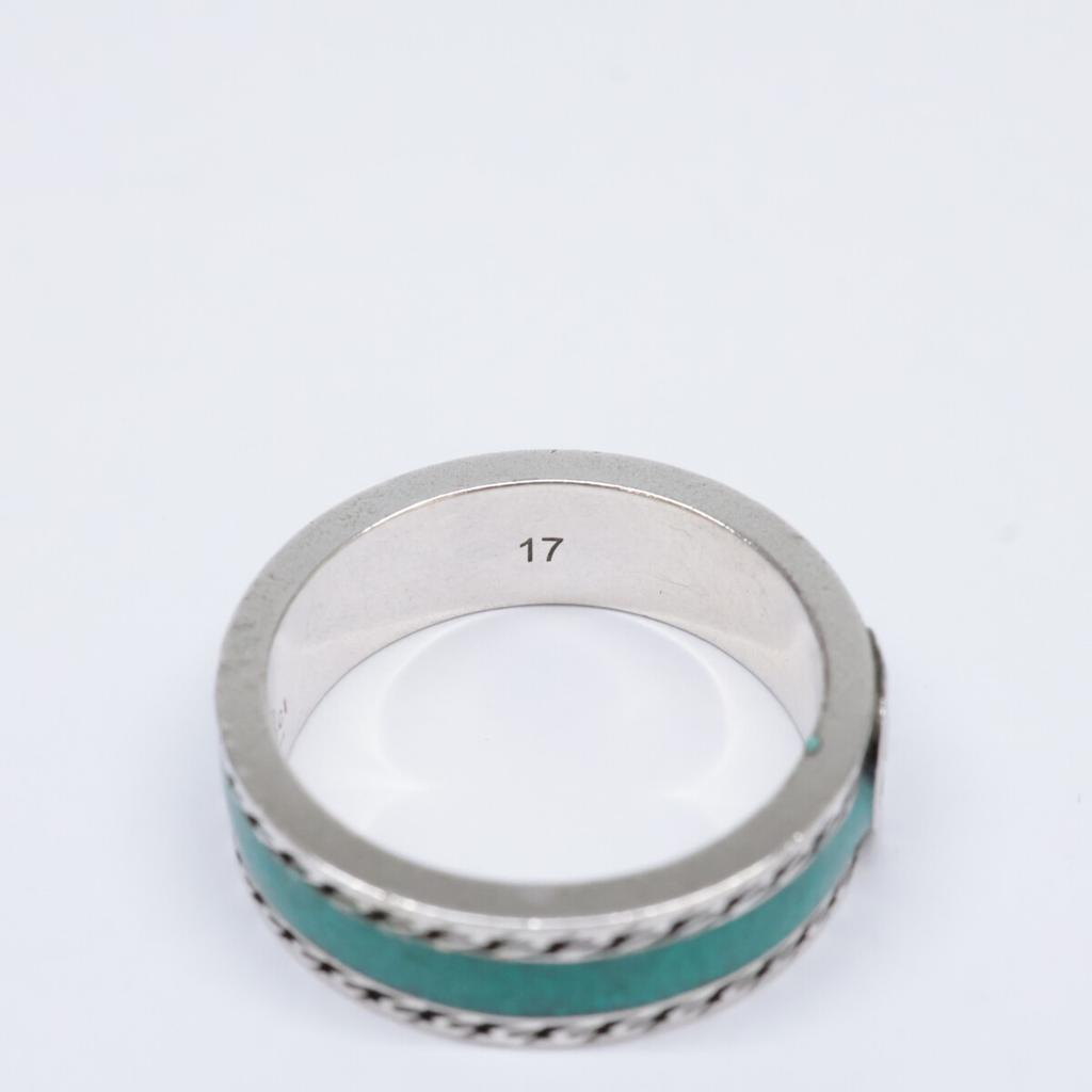 GUCCI Ag925 Interlocking Turquoise Enamel Ring ring 17 Turquoise / SilverUsed