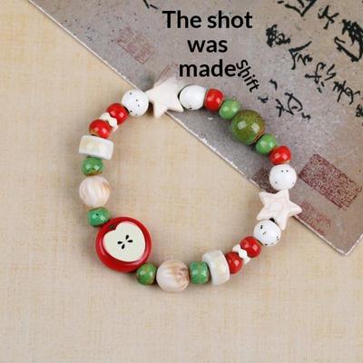 Retro Apple Bead Bracelet Cute Color Mixed Star Women Bracelet Fashion Design Jewelry Trend Bracelet Accessories Gift