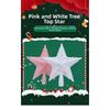 Plastic Christmas Tree , 5-Point Star Ornament In Pink & White For Festive Home Decor, Lightweight 20.5 X 19.5 Cm