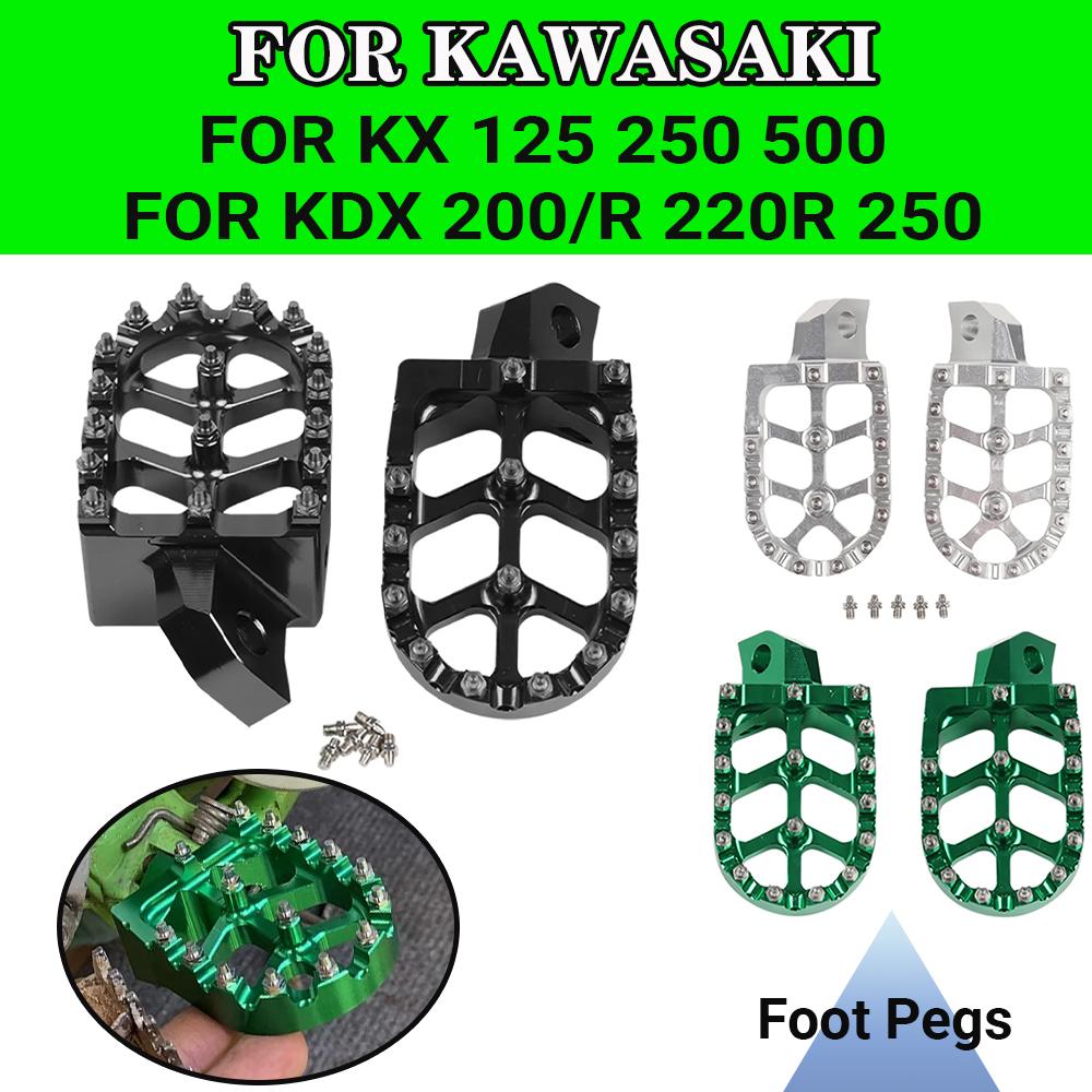 Motorcycle Footpegs Footrest Foot Pegs For Kawasaki KDX200 KDX220R KDX250 KX125 KX250 KX500 KDX 200 220 R 220R KX 250 125 500
