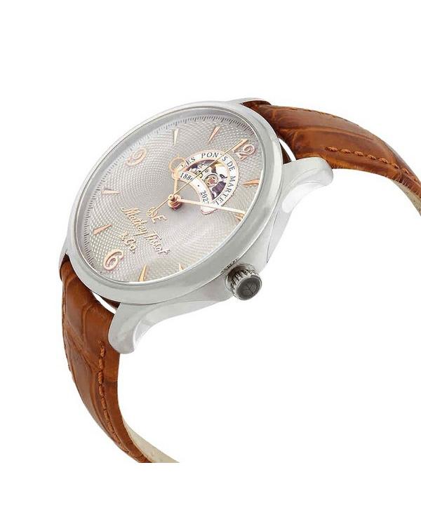 Mathey-Tissot Edmond Limited Edition Leather Strap Open Heart Silver Dial Automatic MC1886CIA Men's Watch