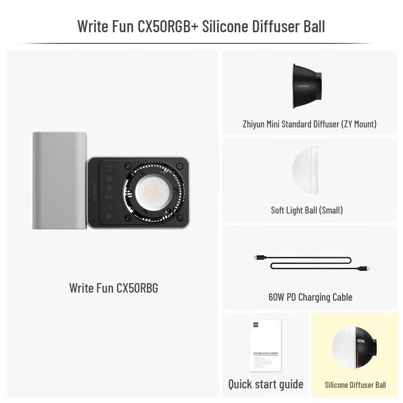 Zhiyun CX50RGB 50W RGB COB LED Video Light Kit