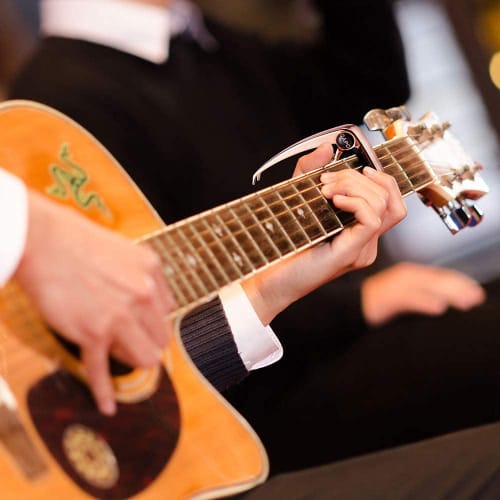 [Limited Edition] One-Touch Guitar Capo for Acoustic and Electric Guitars, Folk Guitars, and Ukuleles, Zinc Alloy (Rose Gold)