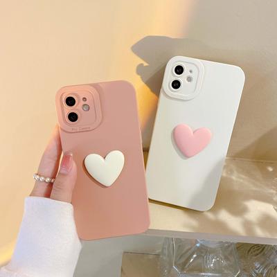 Lovely Heart 3d Love Soft Silicone Phone Cover For Iphone Se 2020 7 8 Plus 13 12 Mini 11 Pro Max Xsmax X Xr Shockproof Case Capa