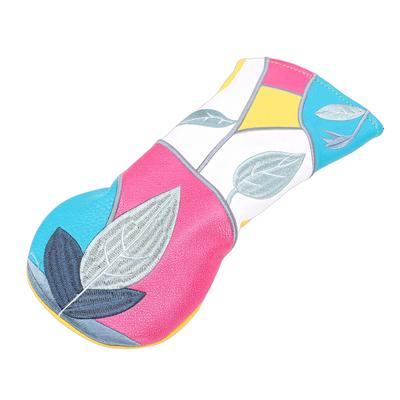 PU Leather Club Headcover Embroidery Lightweight Elastic Fit Soft Plush Lining for Women Men Multi Color UT