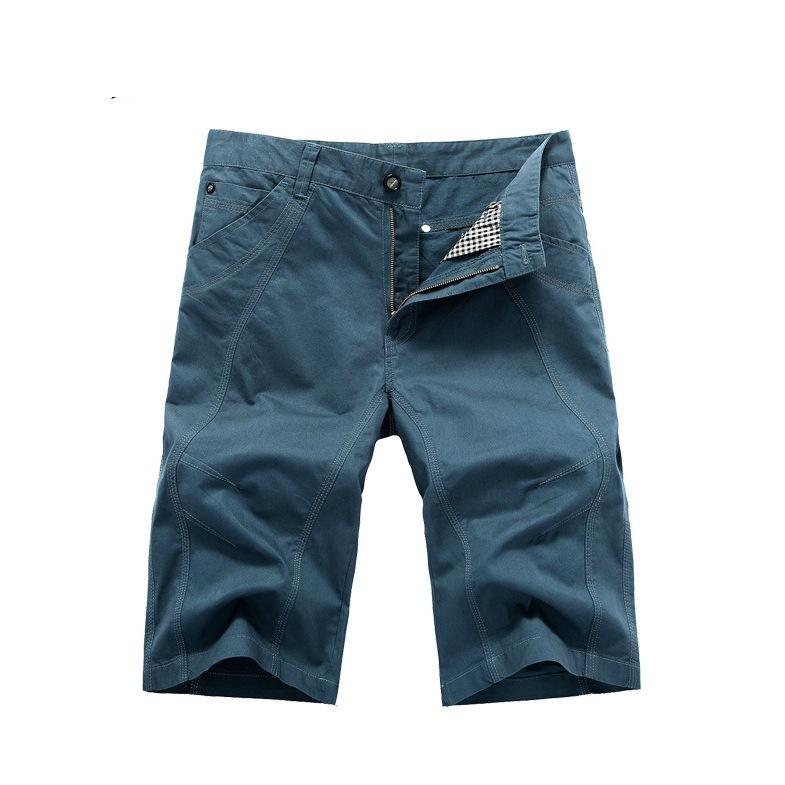 Mens Cargo Shorts Fashion Zipper Pocket Summer Cotton Shorts Hiking Jogger Elastic Waist Sports Shorts