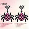 Cool Girl Fashion Jewelry 1 Pair Halloween Theme Acrylic Earrings for Women, Gothic Pink Spider Daily Casual Dangle Drop Earrings, Spooky Holiday