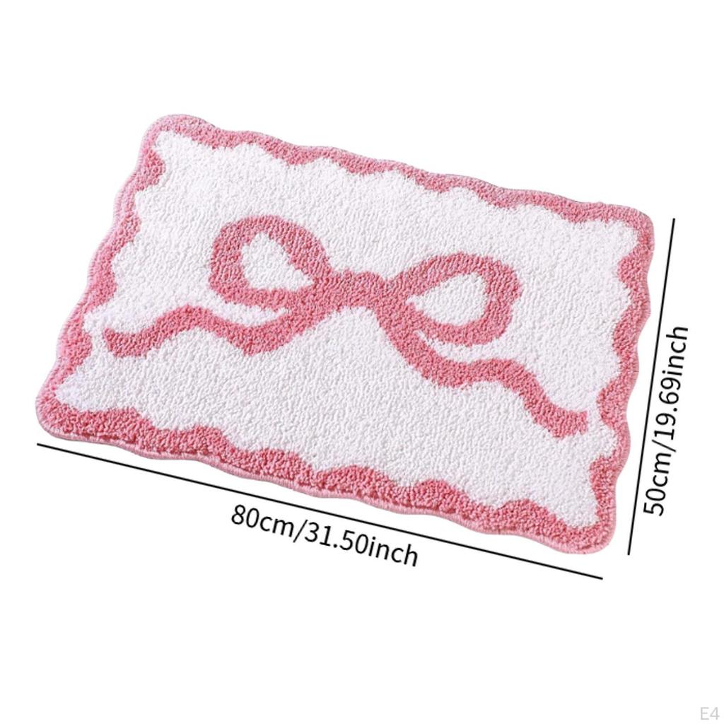 Bath Mat, Irregular Shower Toilet Soft Absorbent, Non-Slip, Washable, Bathtub