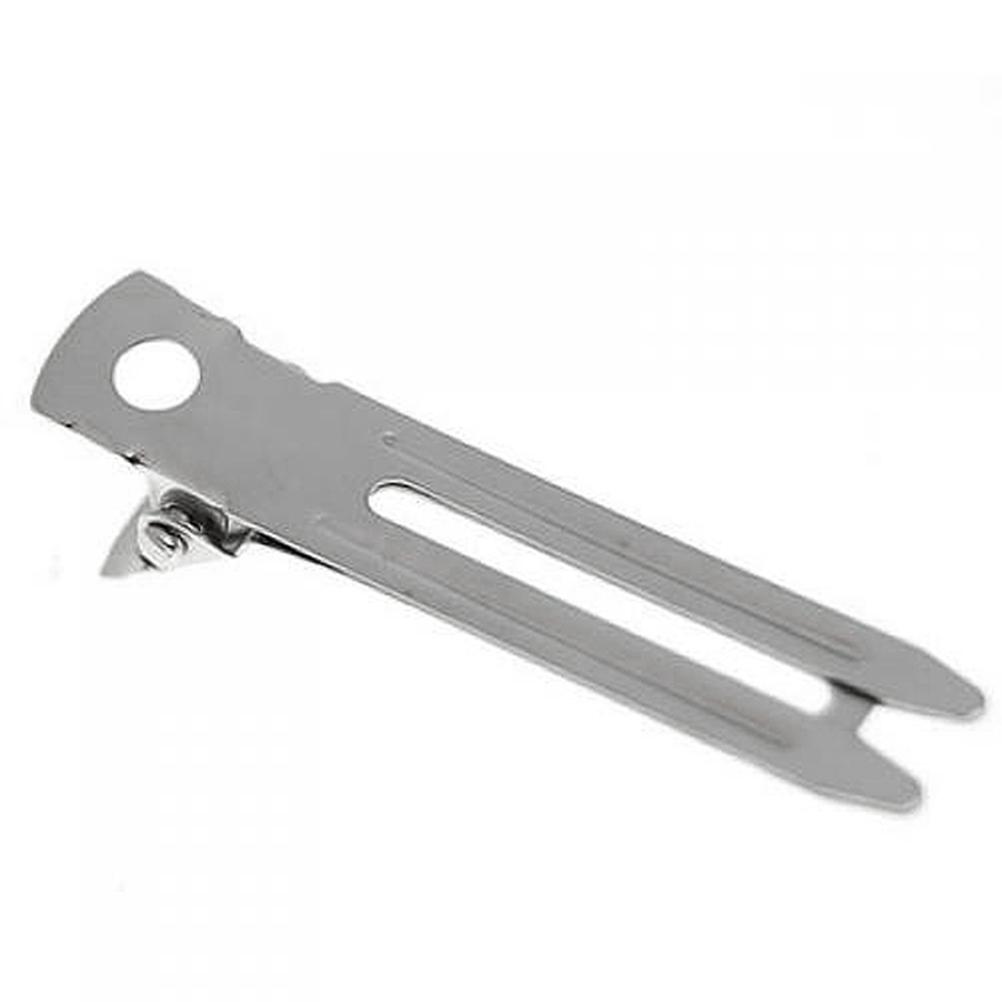 50pcs Double Prong Metal Alligator Clips Hairpins for DIY Hair Bows Silver Stainless Hairdressing Clips Clamp Hair Accessories