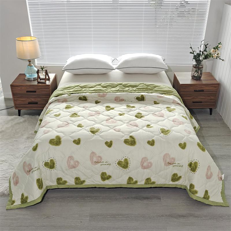 Quilted Summer Single Double Bed Light Printed Quilt Core Air Conditioning Quilting Twin Queen Size Duvet Thin Plaid Comforter