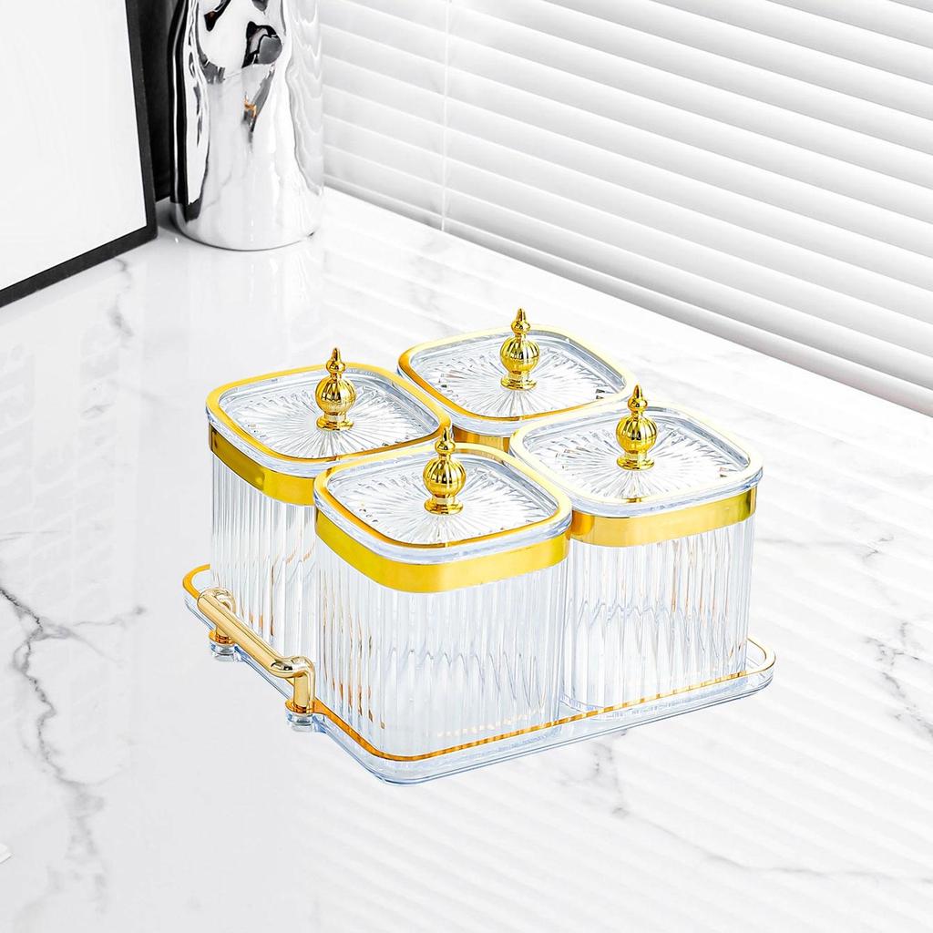 Divided Serving Platter Dried Fruit Snack Tray Berries Container Candy Organizer with Lid for Home and Office