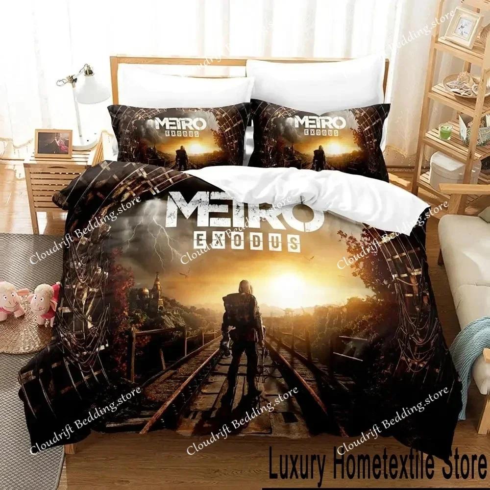3D Print Game Metro Exodus Bedding Set Duvet Cover Bed Set Quilt Cover Pillowcase Comforter king Queen Size Boys Adult Bedding02