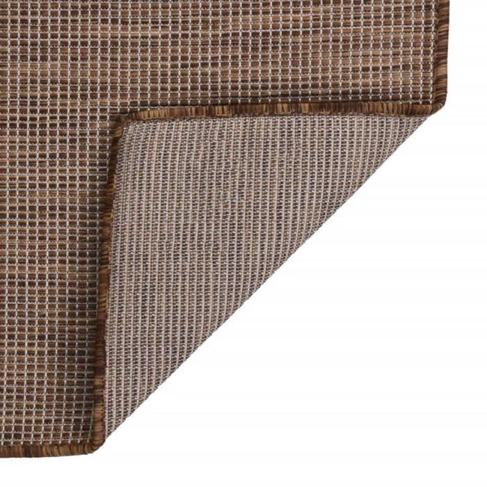 VidaXL Tapis à tissage plat d'extérieur 140x200 cm Marron