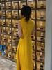 Plus Size Yellow Sleeveless Dress for Women - Summer Vacation Elegant Style