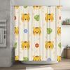 Adorable Animal Print Shower Curtain For Kids Bathrooms Tiger Head Design With Leaves And Flowers In Multicolored Pattern