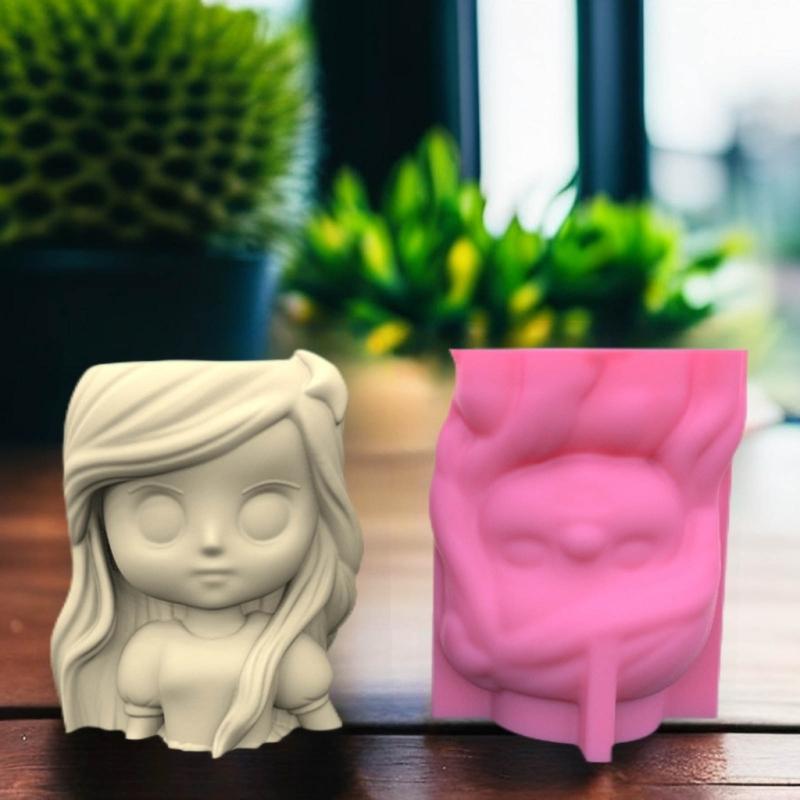 Little Girl Shaped Planter Mold Flowerpots Molds Silicone Concrete Mould Hand-Making Supplies for DIY Flowerpot Crafting