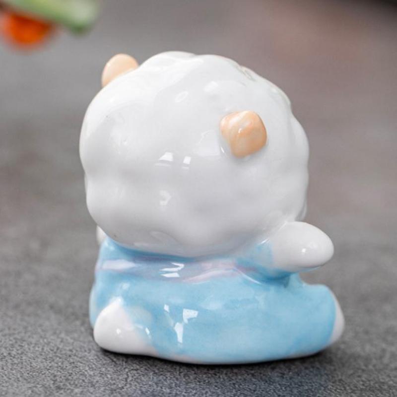 Mini Ceramic Sheep Figurines Adorable Cartoon Design Vibrant Colors For Home Desk Tea Table Decoration Small Gifts
