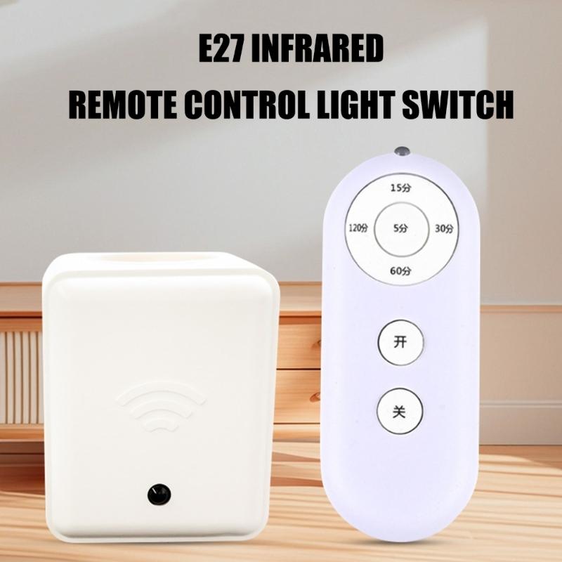 Wireless Remote Controlled E27 Light Socket Timer Switches 5 Programmable Setting for Energy Efficient Lighting UK Plug