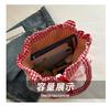 Sweet Plaid Lace Ruffled Drawstring Shoulder Bags for Women Large Capacity Ladies Tote Bag Lightweight Girls Handbags Tote