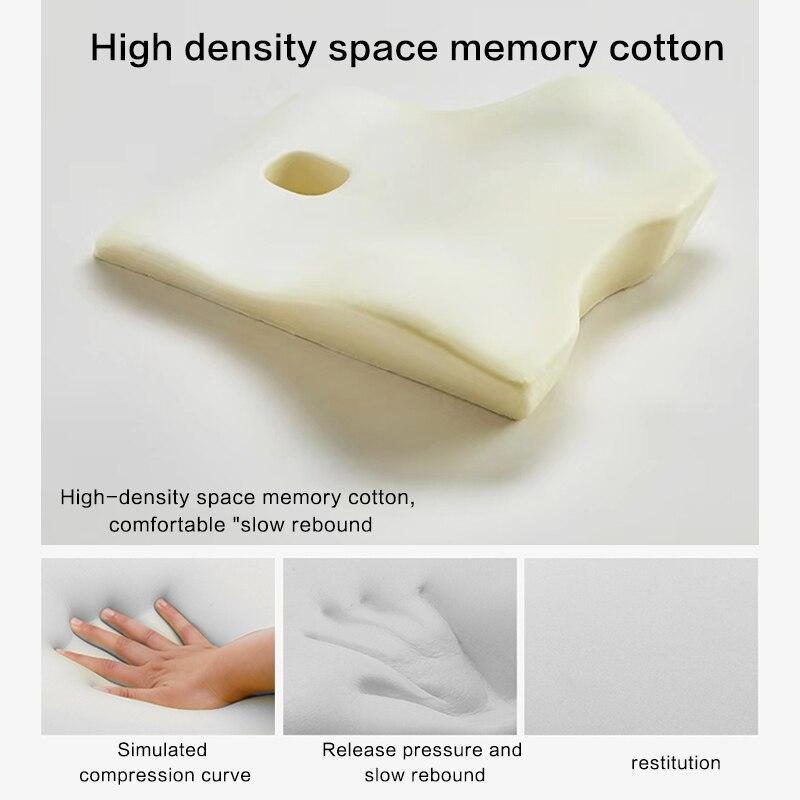 Office Waist Pillow Ergonomic Lumbar Support Memory Cotton 4D Curved Waist Pad Car Waist Rest