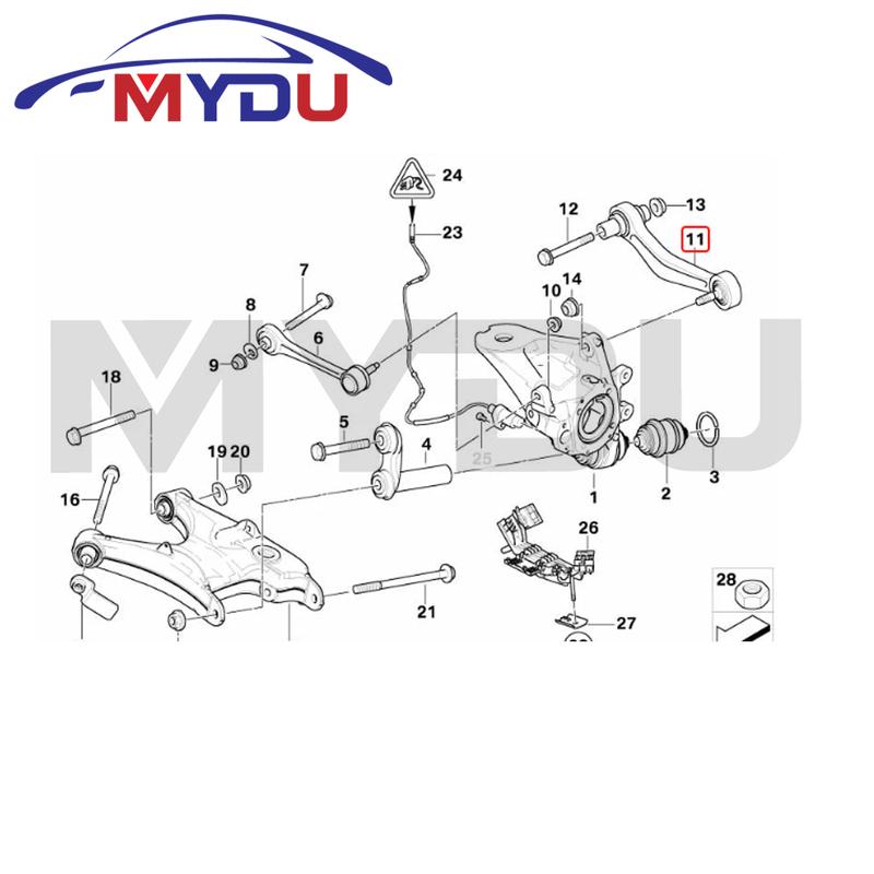 A Pair 33321095411 33321095412 33326768273 33326768274 33326770859 33326770860 Rear Upper Suspension Control Arm For BMW x5 E53
