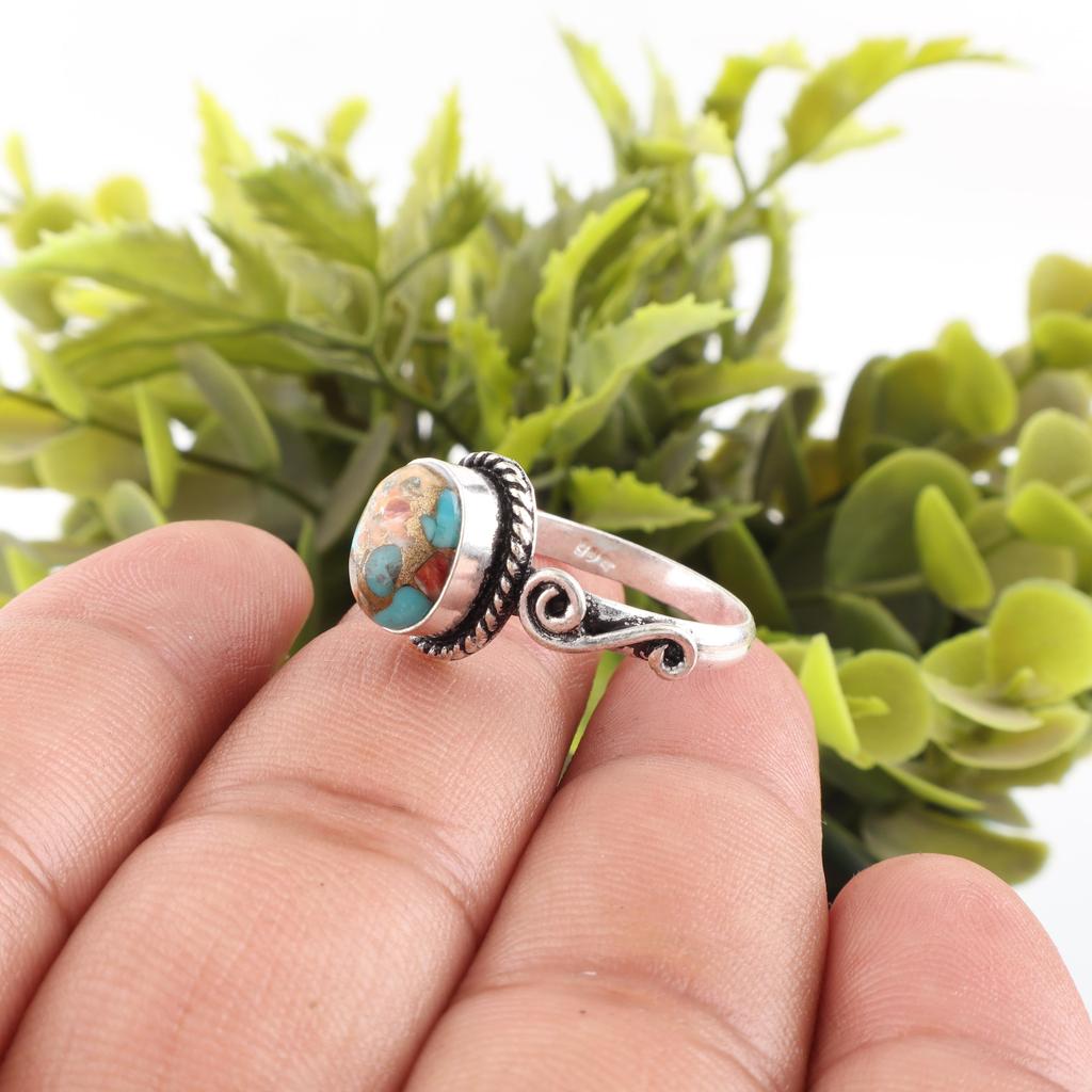 Spiny Oyster Handmade Gemstone Ring, 925 Solid Sterling Silver Ring Designer Jewelry, For Anniversary Gift