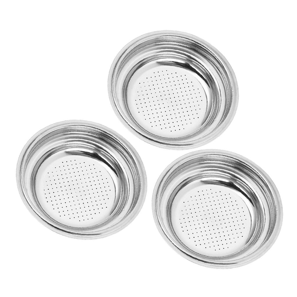 3pcs Stainless Steel Coffee Filter 51mm Pressurized Filter Basket Reusable Coffee Powder Filter Bowl
