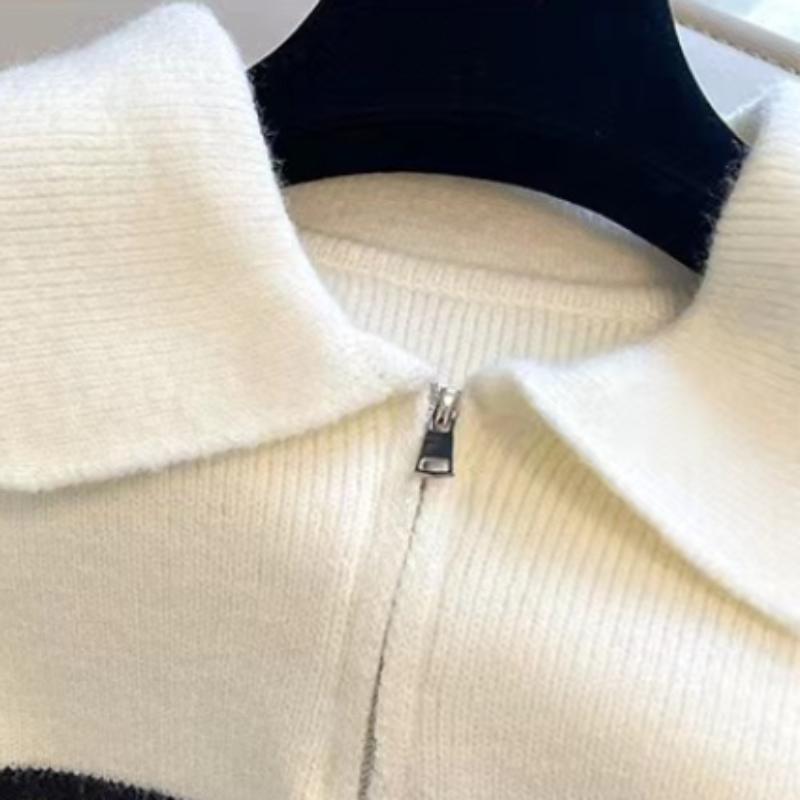 Retro klopa na zip, pruhovaná pletená vesta pro ženy, podzimní a zimní korejská móda bez rukávů, ležérní jednoduchý svetr, vesta