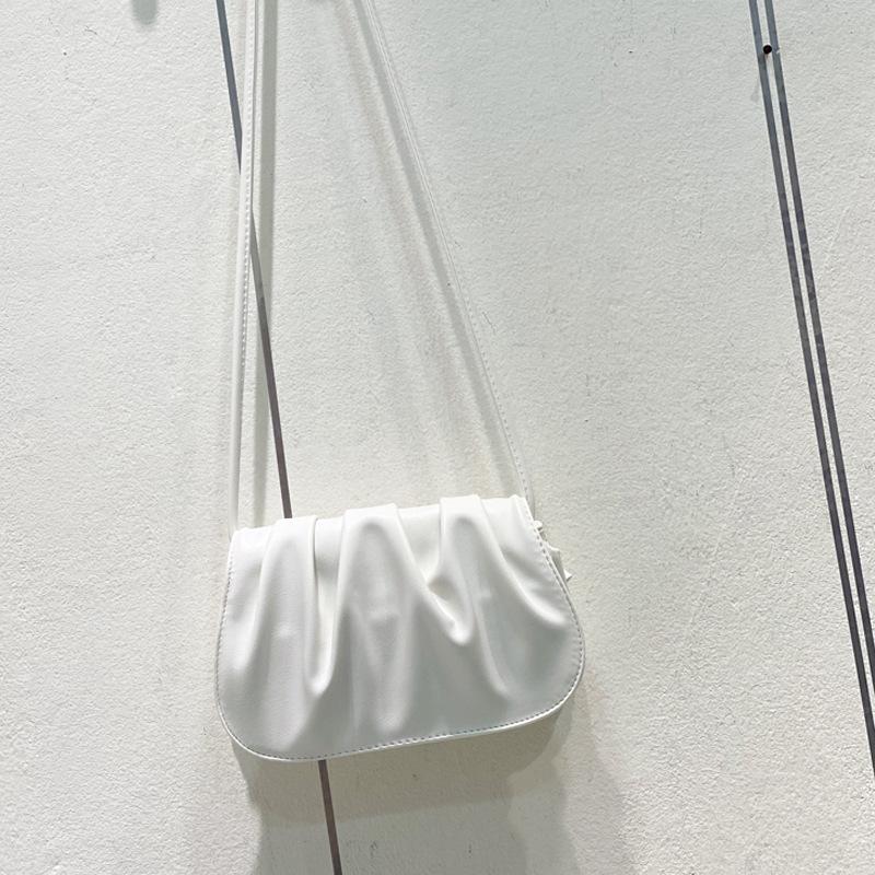 Bag Women's Bag New Trendy Fashion Cloud Small Square Bag High-end Soft Leather Shoulder Crossbody Pleated Bag