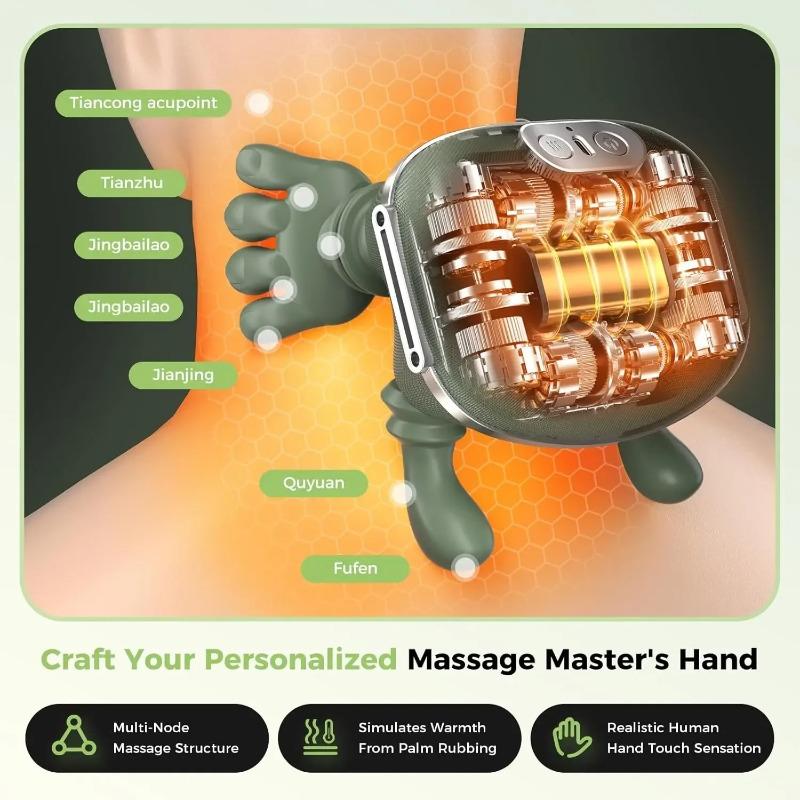 2026 New Neck Shoulder Massager Finger Pressure Shiatsu Neck Back and Shoulder Massager Electric Kneading Neck Deep Massage Muscle Relax