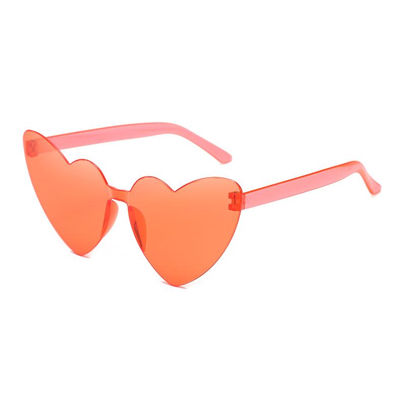 Thin peach heart sunglasses love sunglasses jelly color rimless heart type one-piece glasses candy color eyes