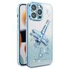 For iPhone 13 Pro Case Dragonfly Kickstand TPU Flowers Glitter Phone Cover