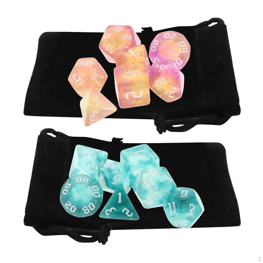 14 Piece Polyhedral Dice Set D4 D20 Party Toys for DND RPG