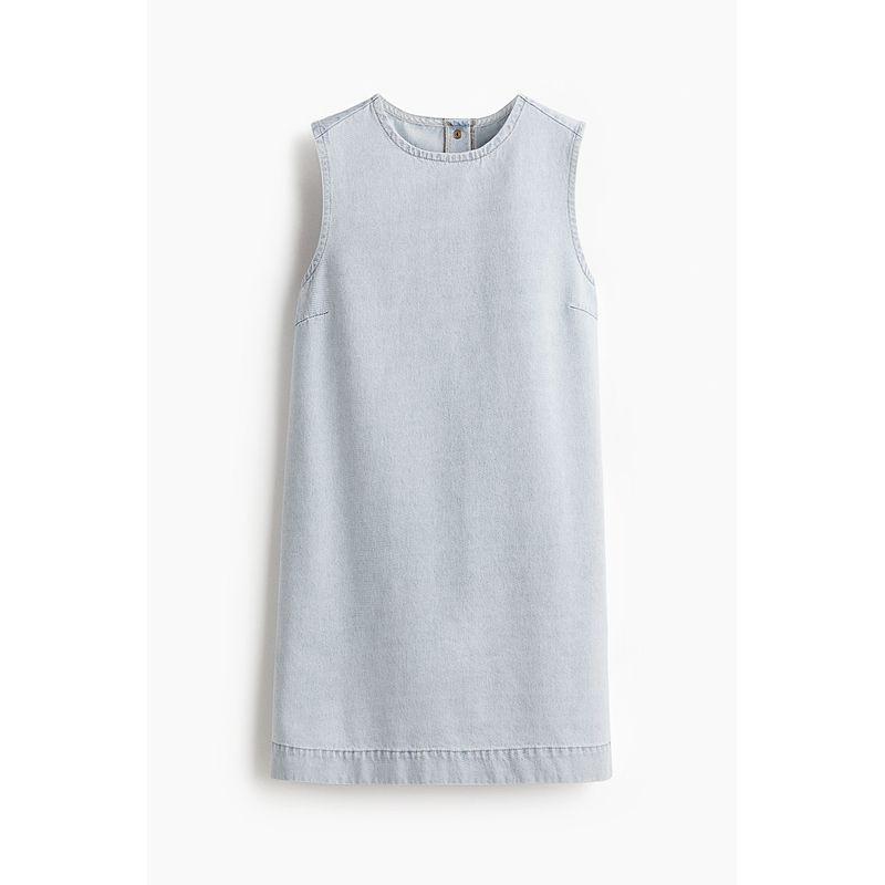 

HM Women s Vest Style Dress 2025 Summer New Arrival Work Clothing Denim Loose Straight-leg Dress 1290155 Light denim blue 150/76