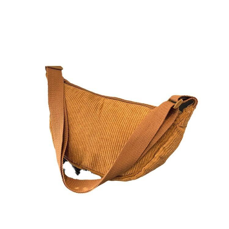 Corduroy Messenger Bag Women's New Trendy Shoulder Small Satchel Dumpling Bag Lightweight Armpit Bag