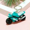 Soft Rubber Motorcycle Keychain: Cartoon Racing Pendant