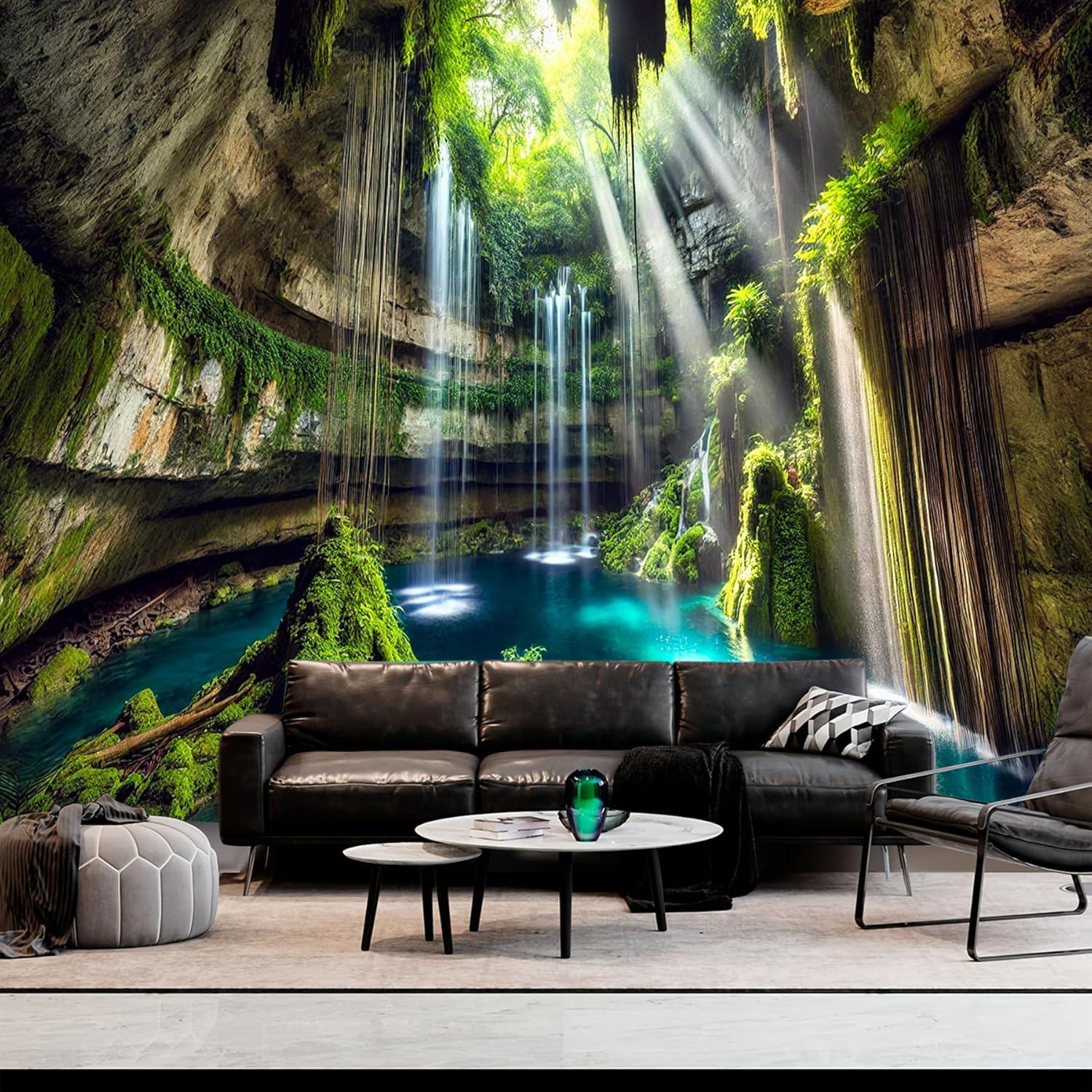 Tapestry bsfhh nature forest tree sea cave 75x100