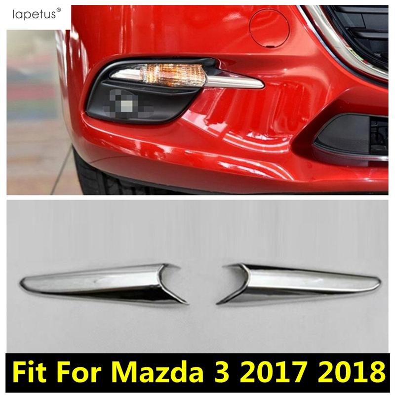 Front Bumper Fog Lights Lamps Eyebrow Strip Decoration Cover Trim For Mazda 3 Hatchback Sedan 2017 2018 Accessories Exterior Kit