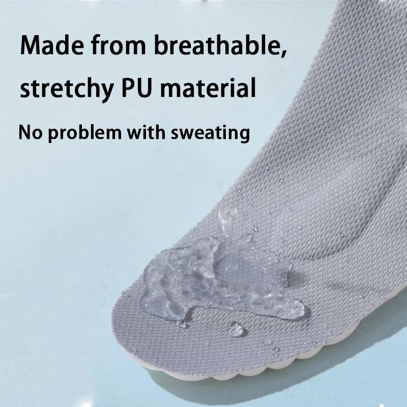 Breathable Highly Elastic Shock-absorbing Arch Support PU Latex Insoles - Memory Foam Soft Shoe Pads for Men Women Shoe Soles