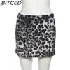 BITCED Frühlings Damen Einfarbig Slim-Fit Streetwear Low-Waist Leopardenmuster Rock