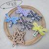 Korean Plaid Lace Rhinestone Hair Clip - Sweet Lolita Style for Girls