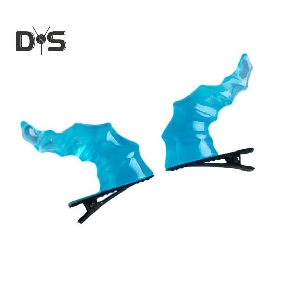 

1 пара заколок в форме дьявольского рога, готическая заколка для волос на Хэллоуин, заколки в виде утиных ртов, женские аксессуары для волос на вечеринку синий